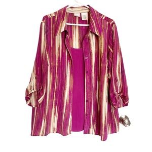 JMS just my size Top 3X Button Down Shirt